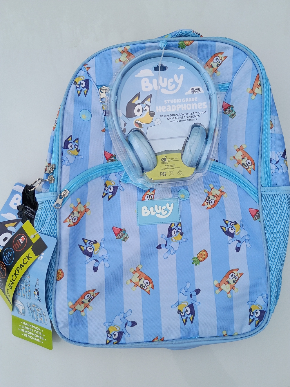 Bluey Kids Backpack with Matching Light Blue Headphones - Blue